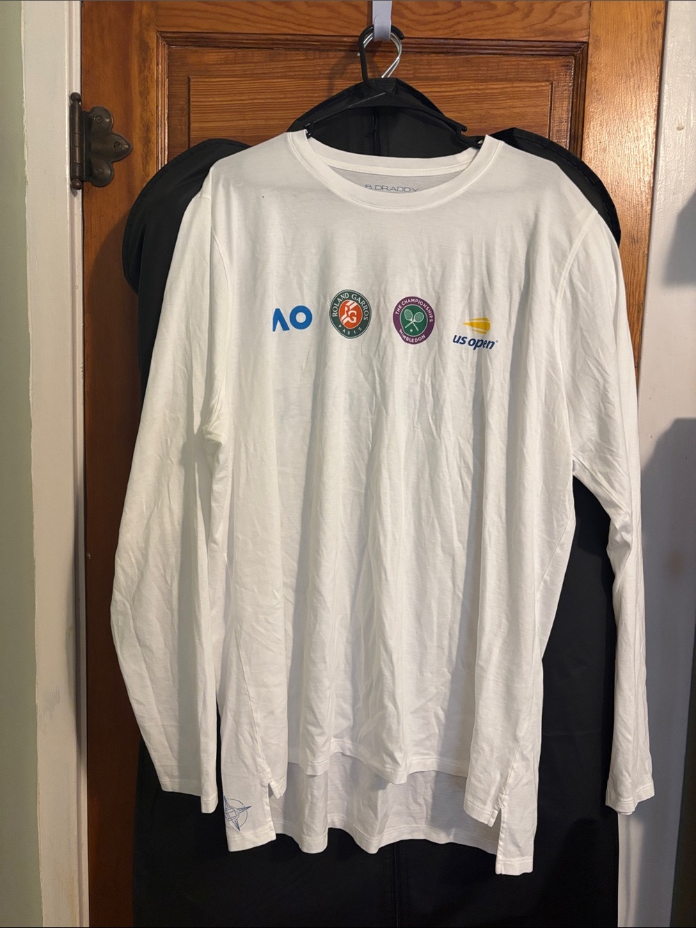 White Long Sleeve Tennis Logo Tee - US Open, AO, Roland Garros, Wimbledon